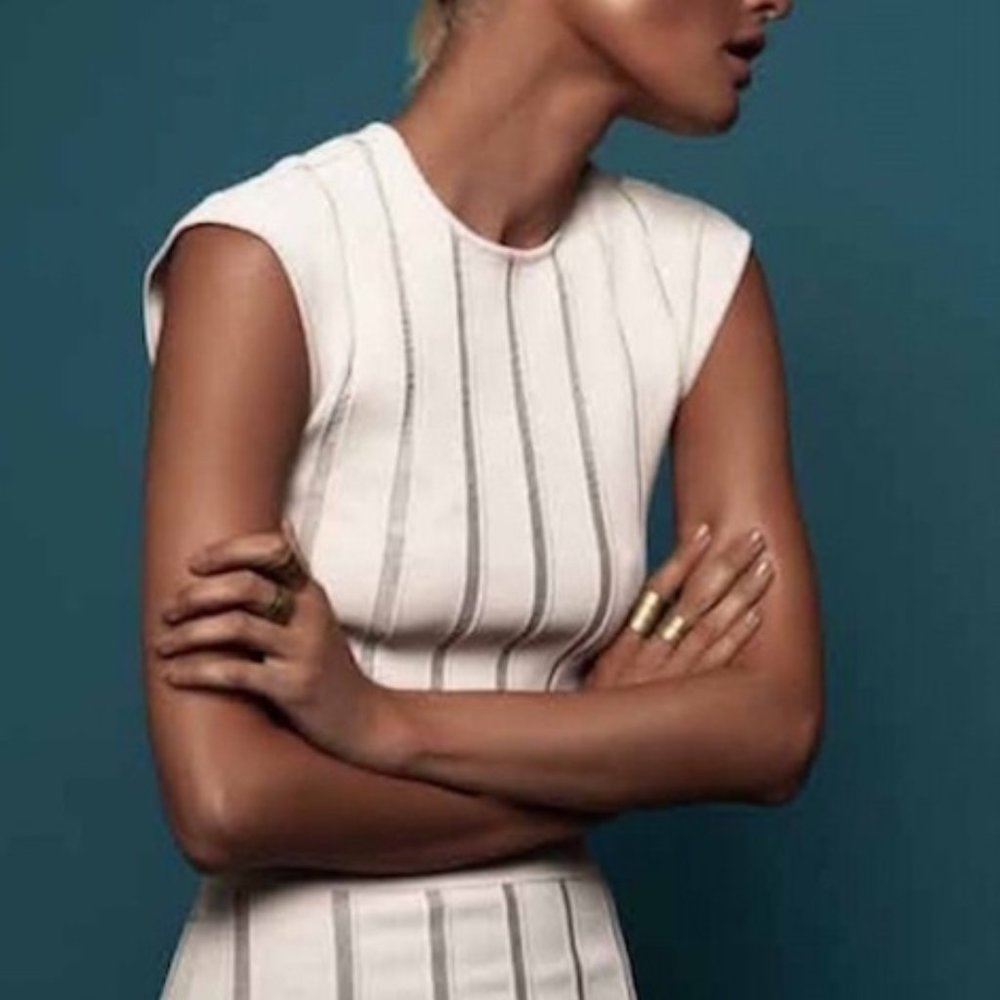 Torn By Ronny Kobo Kimberly Metallic Crop Top